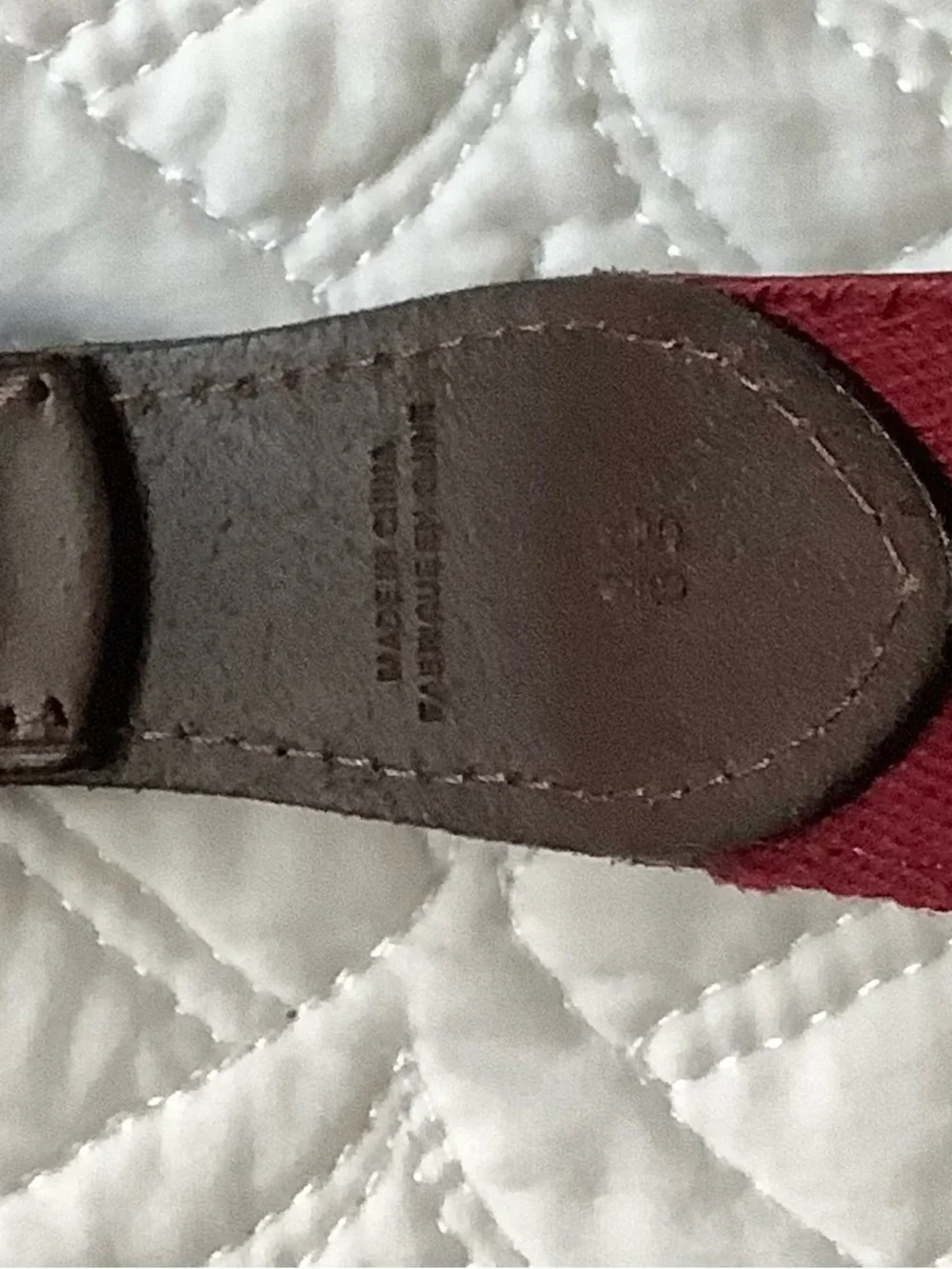 Polo by Ralph Lauren Burgundy Ribbon Belt with Navy and Gold Stripe